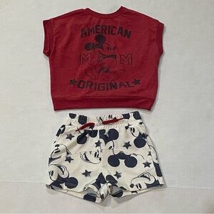 Disney Jr Mickey Mouse American Original Short Set Outfit Baby Toddler Size 18M